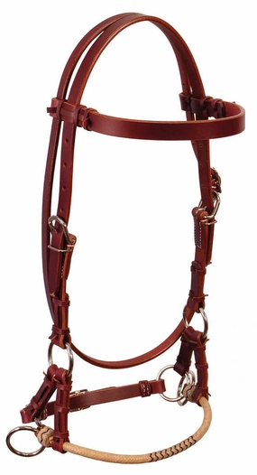 Buffalo Leather Fully Adjustable Rawhide Side Pull Headstall