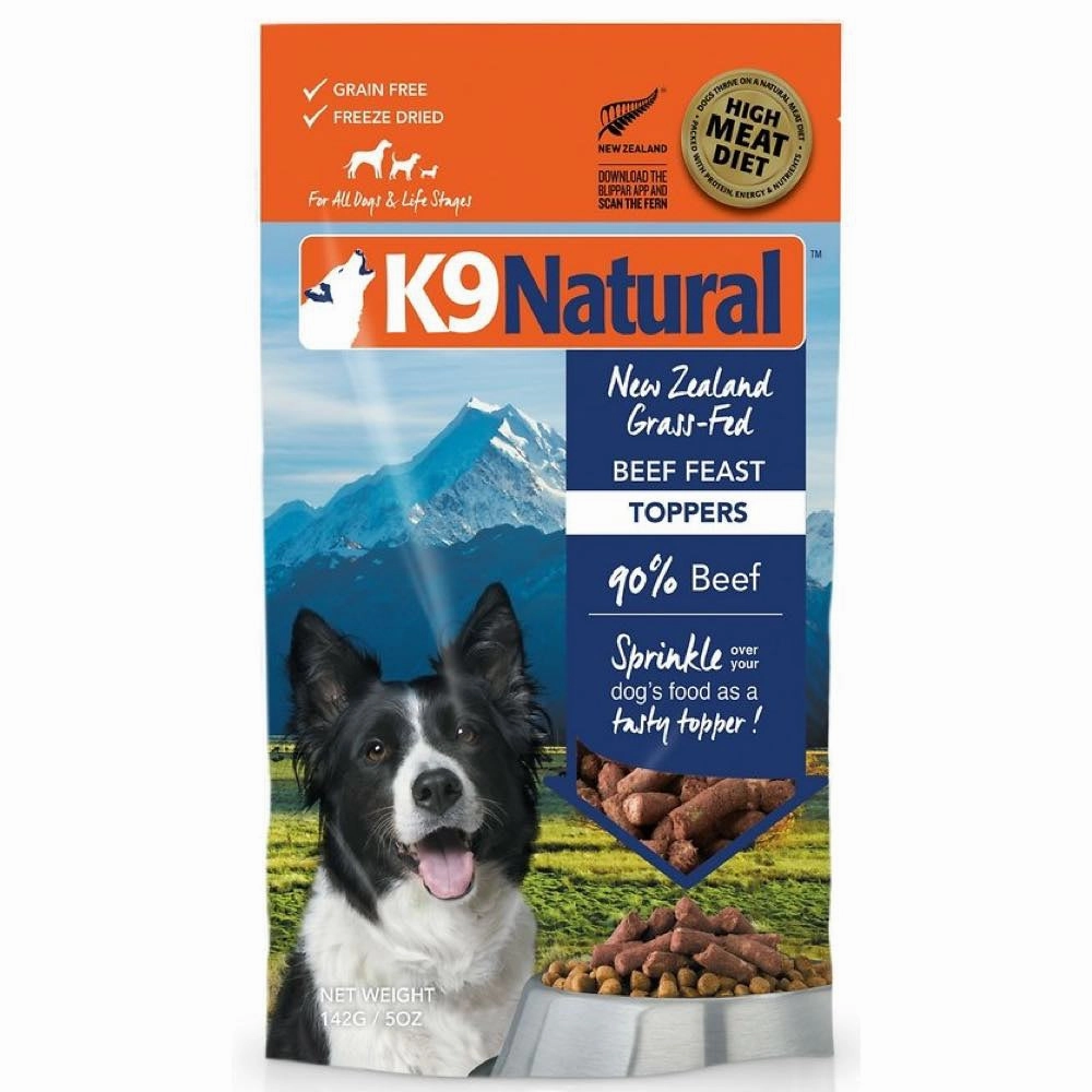 BUNDLE DEAL: K9 Natural Beef Feast Grain-Free Freeze-Dried Raw Dog Food Topper 142g