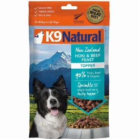 BUNDLE DEAL: K9 Natural Hoki & Beef Feast Grain-Free Freeze-Dried Raw Dog Food Topper 100g