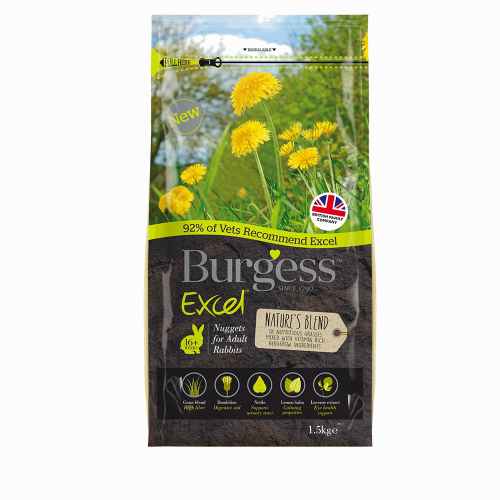 Burgess Excel Nature's Blend Nuggets for Adult Rabbits 1.5kg