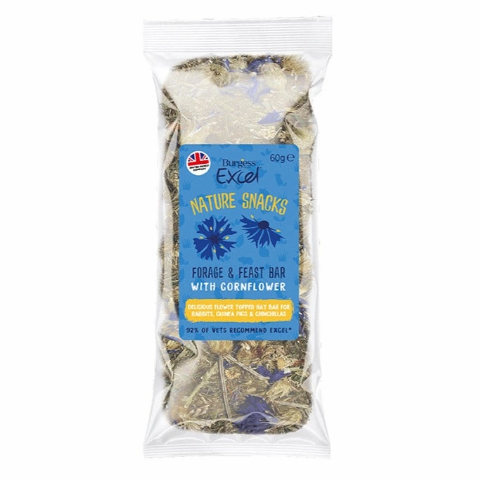 Burgess Excel Nature Snacks Forage & Feast Bar with Cornflower 60g
