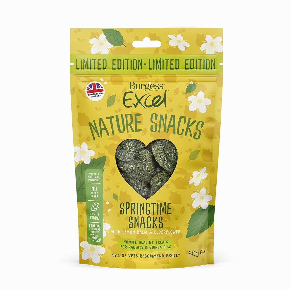Burgess Excel Nature Snacks Springtime Snacks with Lemon Balm & Elderflower 60g
