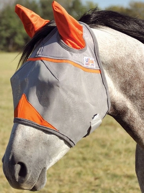 Cashel Crusader Fly Mask with Ears, Orange