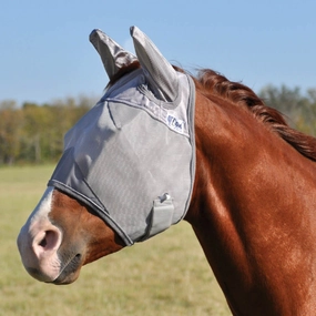 Cashel Crusader Horse Fly Mask with Ears, Grey