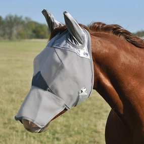 Cashel Crusader Long Horse Fly Mask with Ears, Gray