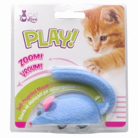 Cat Love Play Zippy Mouse (Blue)