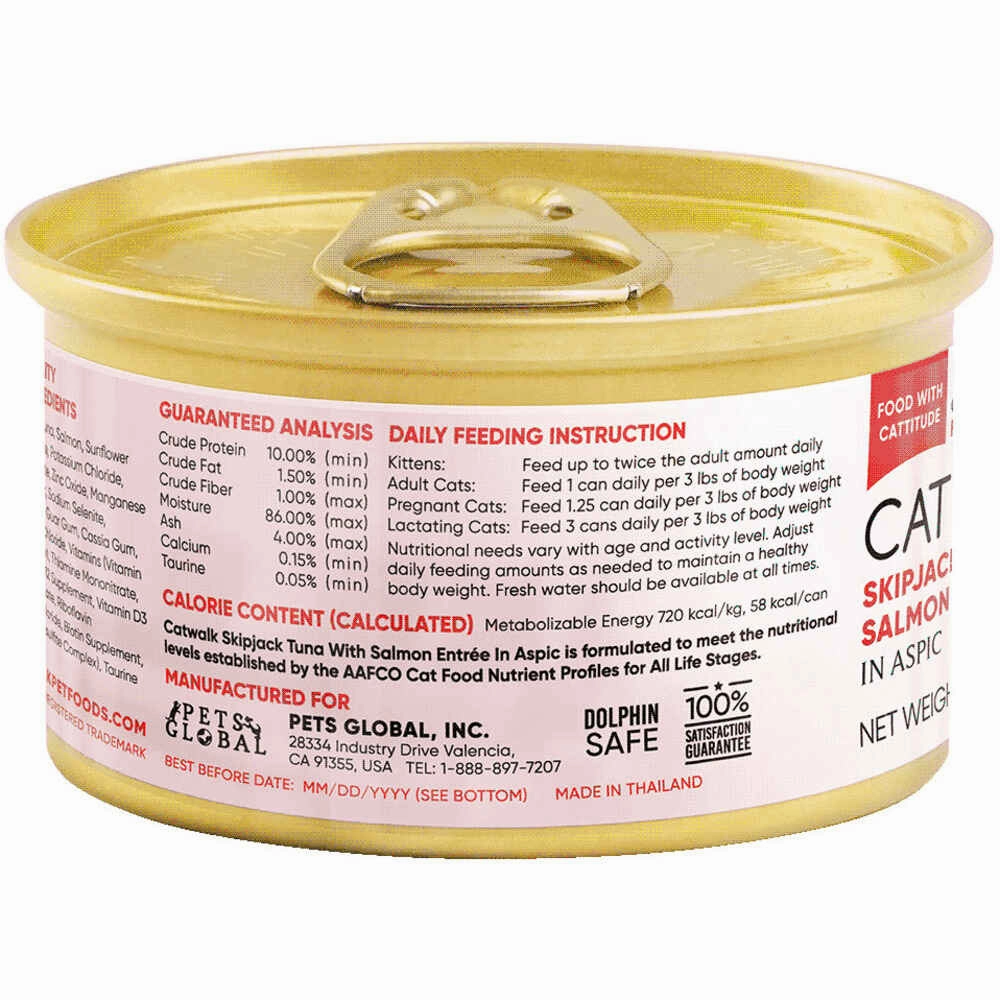 Catwalk Skipjack Tuna with Salmon Entree In Aspic Canned Cat Food 80g