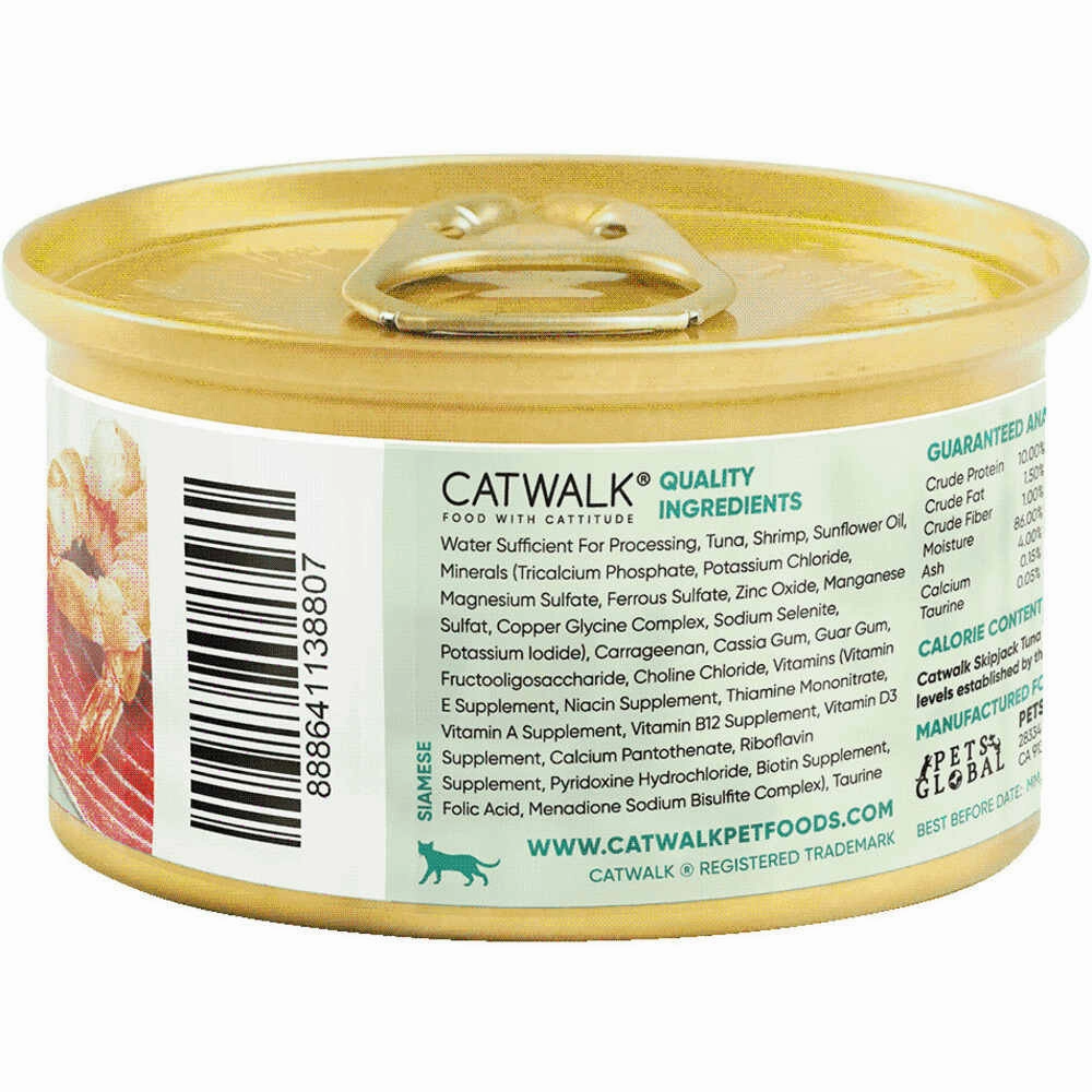Catwalk Skipjack Tuna with Shrimp Entree In Aspic Canned Cat Food 80g