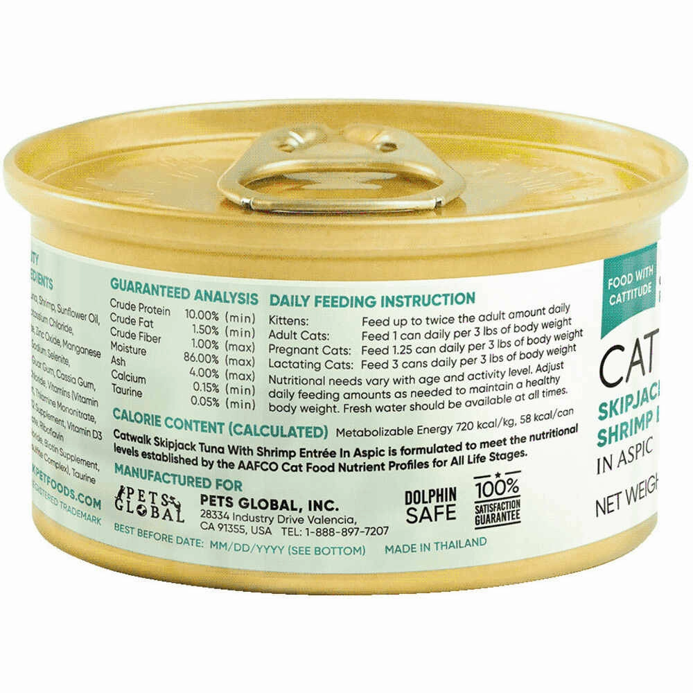 Catwalk Skipjack Tuna with Shrimp Entree In Aspic Canned Cat Food 80g