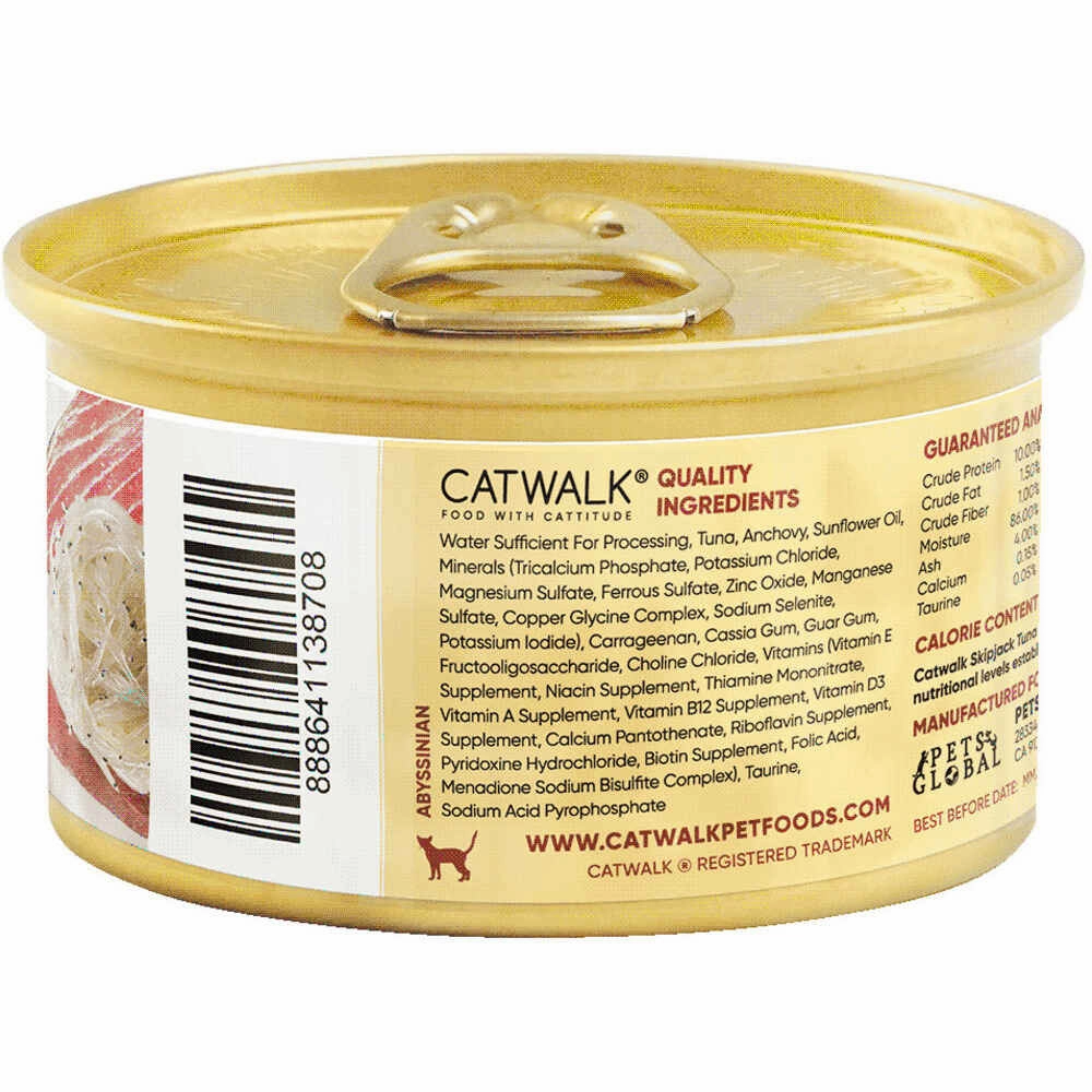 Catwalk Skipjack Tuna With Small Anchovies Entree In Aspic Canned Cat Food 80g