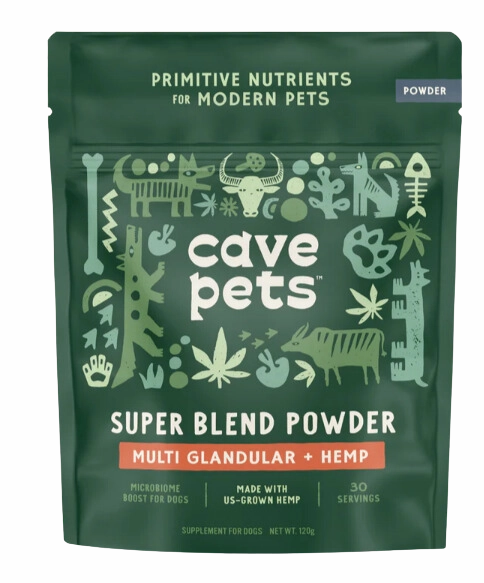 Cave Pets Multi Glandular   Hemp Super Blend Powder 120g Pouch