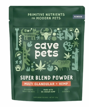 Cave Pets Multi Glandular   Hemp Super Blend Powder 120g Pouch