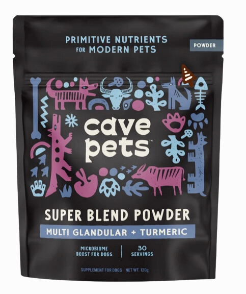 Cave Pets Multi Glandular   Turmeric Super Blend Powder 120g Pouch