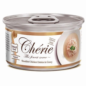 Cherie Shredded Chicken Entres In Gravy Canned Cat Food 80g