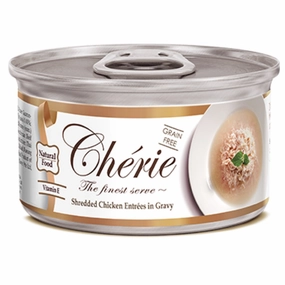 Cherie Shredded Chicken Entres In Gravy Canned Cat Food 80g
