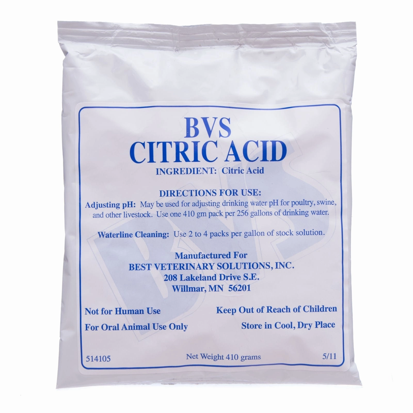 Citric Acid Soluble Powder for Poultry & Swine, 410 g pkt