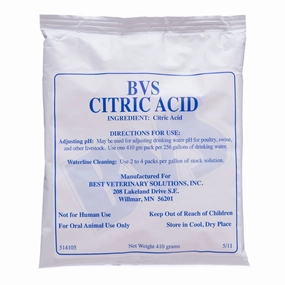 Citric Acid Soluble Powder for Poultry & Swine, 410 g pkt