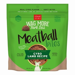 Cloud Star Wag More Bark Less Grain-Free Meatball Bites for Dogs Gyro Lamb 14oz Bag