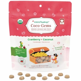 CocoTherapy Coco-Gems Cranberry   Coconut Organic Grain-Free Dog Treats 5oz