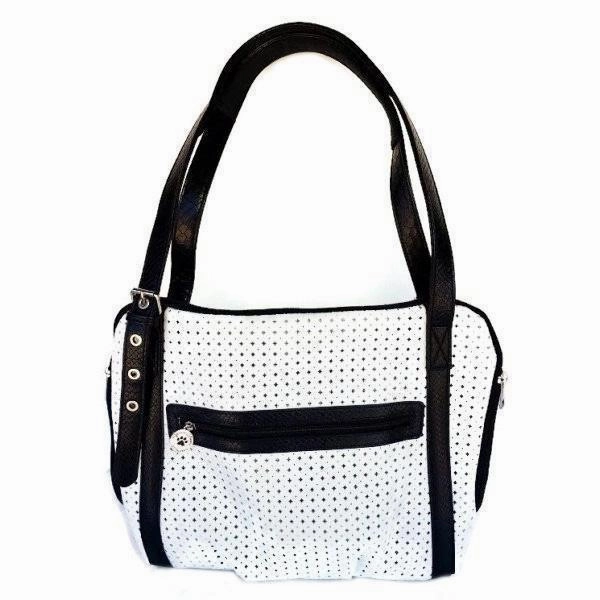 Diamond Cut Dog Carrier White