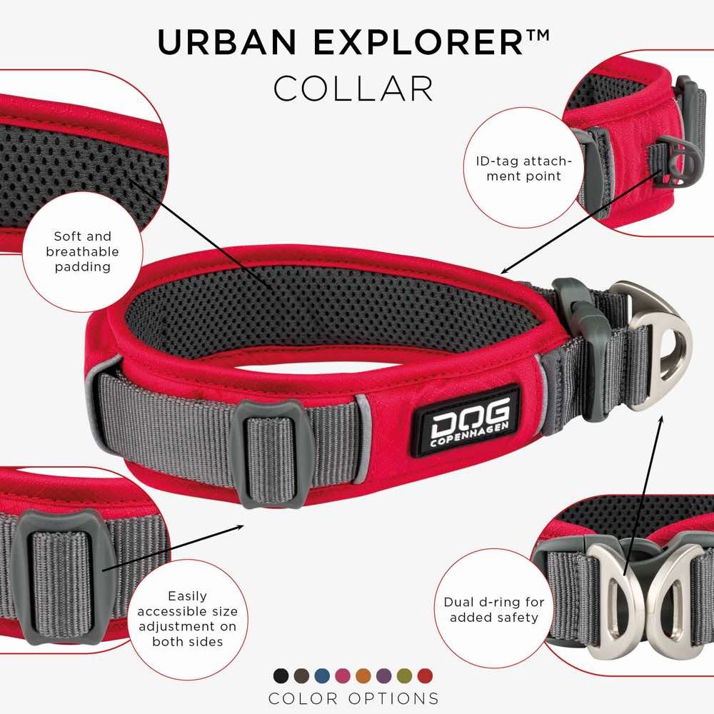 DOG Copenhagen Urban Explorer Dog Collar (Classic Red)