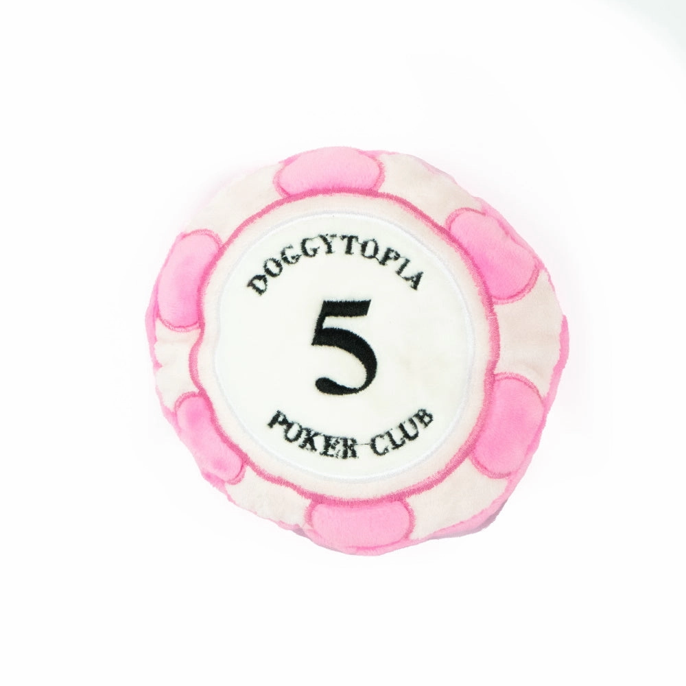 DoggyTopia Poker Club - Poker Chips Dog Toy Pink