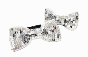 DOGO EasyBow Sequin Bow Tie - Silver