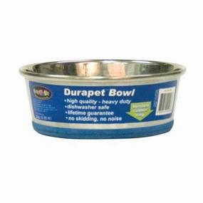Durapet OurPets Premium Rubber-Bonded Stainless Steel Bowl - 20oz (1.2pt)