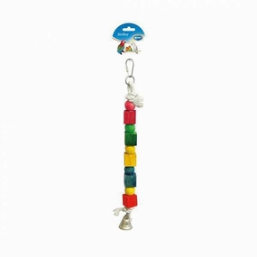 Duvo Birdtoy White Rope Ring with Colorful Cubes & Bell 35cm