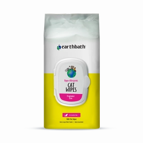 Earthbath Cat Grooming Wipes - Fragrance-Free Hypo-Allergenic - 100ct