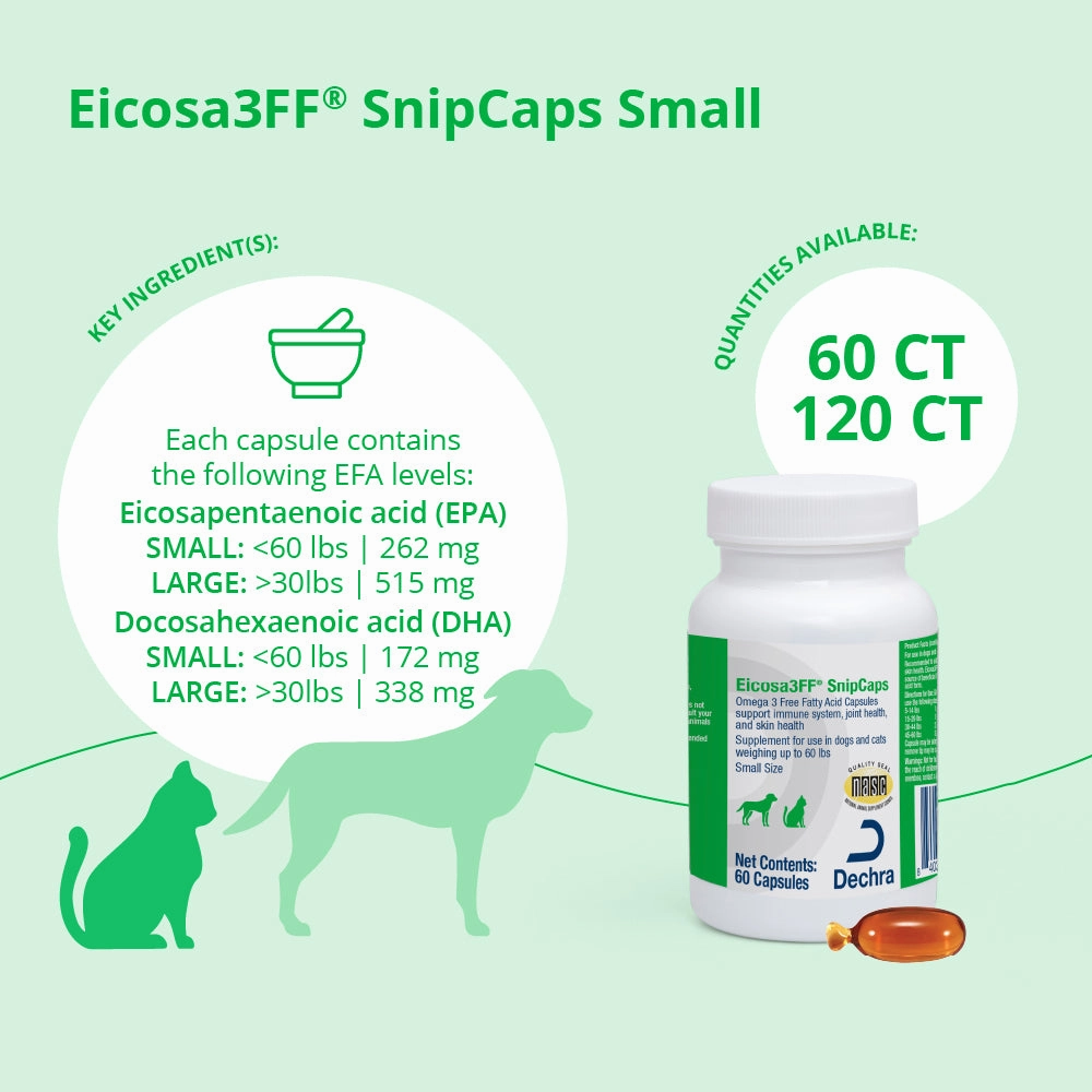 Eicosa3FF SnipCaps Omega 3 Capsules for Dogs & Cats