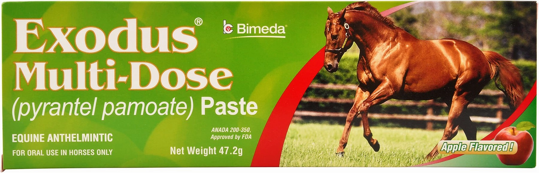 Exodus Multi-Dose Pyrantel Pamoate Horse Dewormer Paste, 2-dose
