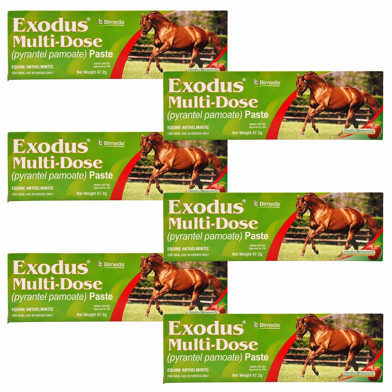 Exodus Multi-Dose Pyrantel Pamoate Horse Dewormer Paste, 2-dose