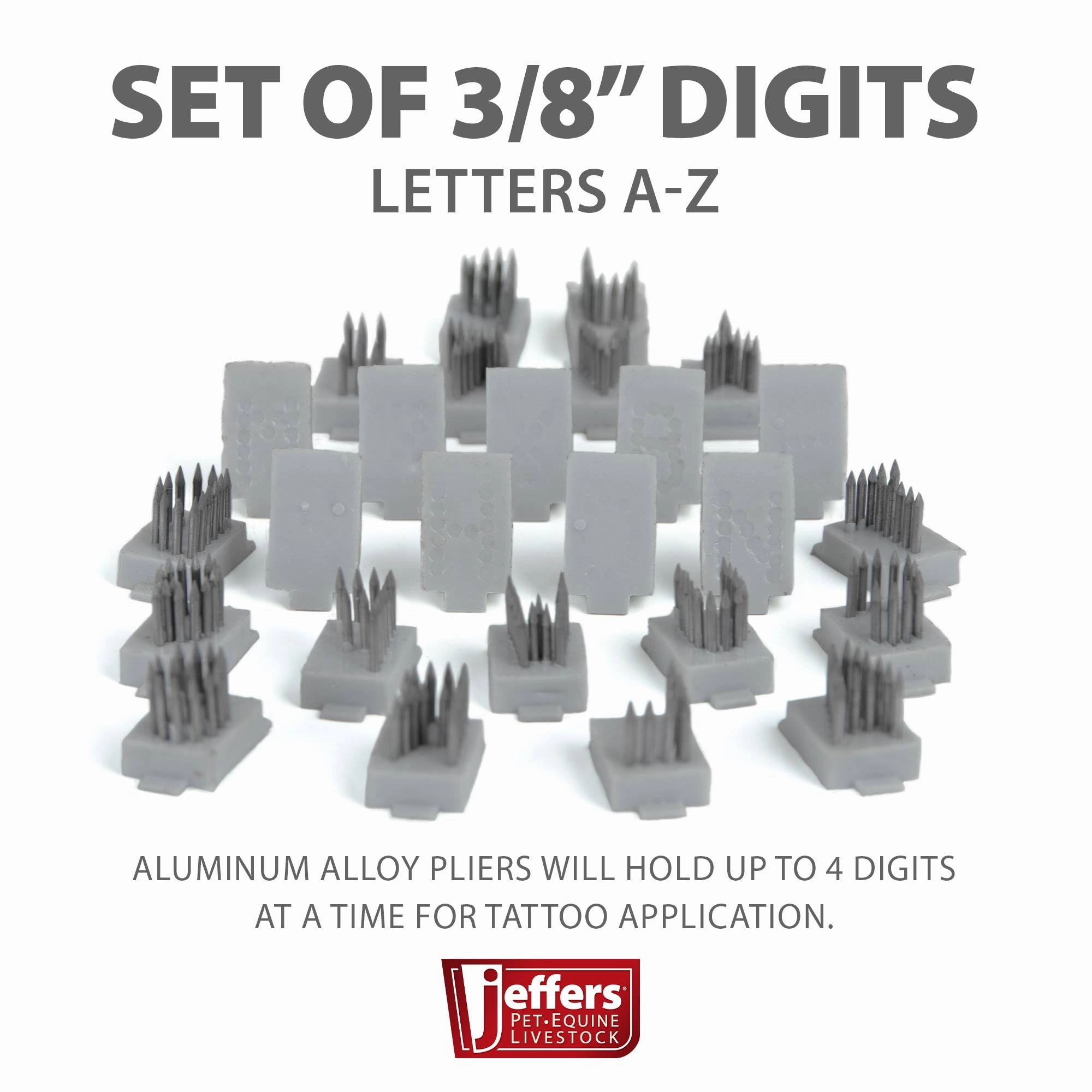 Extra Jeffers Standard Tattoo Letters and/or Numbers, 3/8"