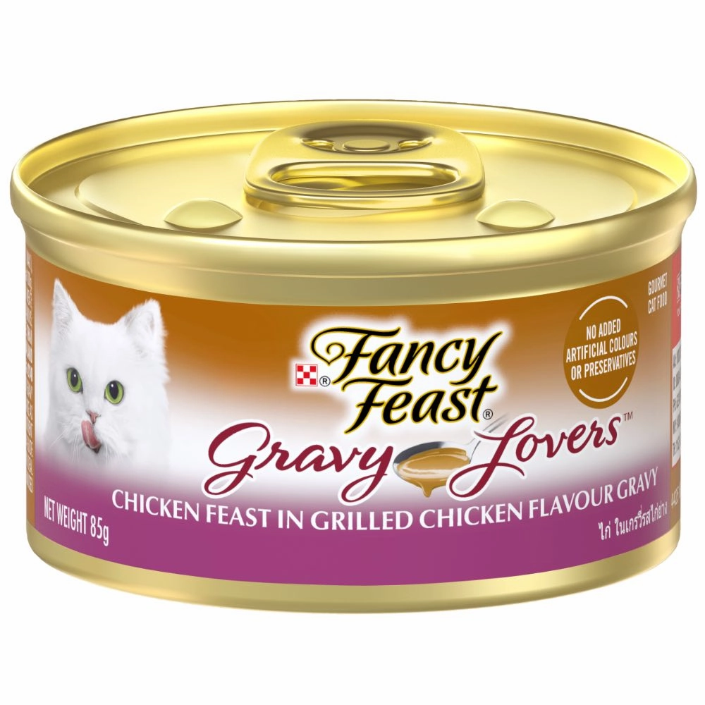 Fancy Feast Gravy Lovers Chicken Feast In Grilled Chicken Flavour Gravy Canned Cat Food 85g