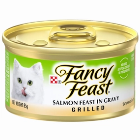 Fancy Feast Grilled Salmon Feast In Gravy Canned Cat Food 85g
