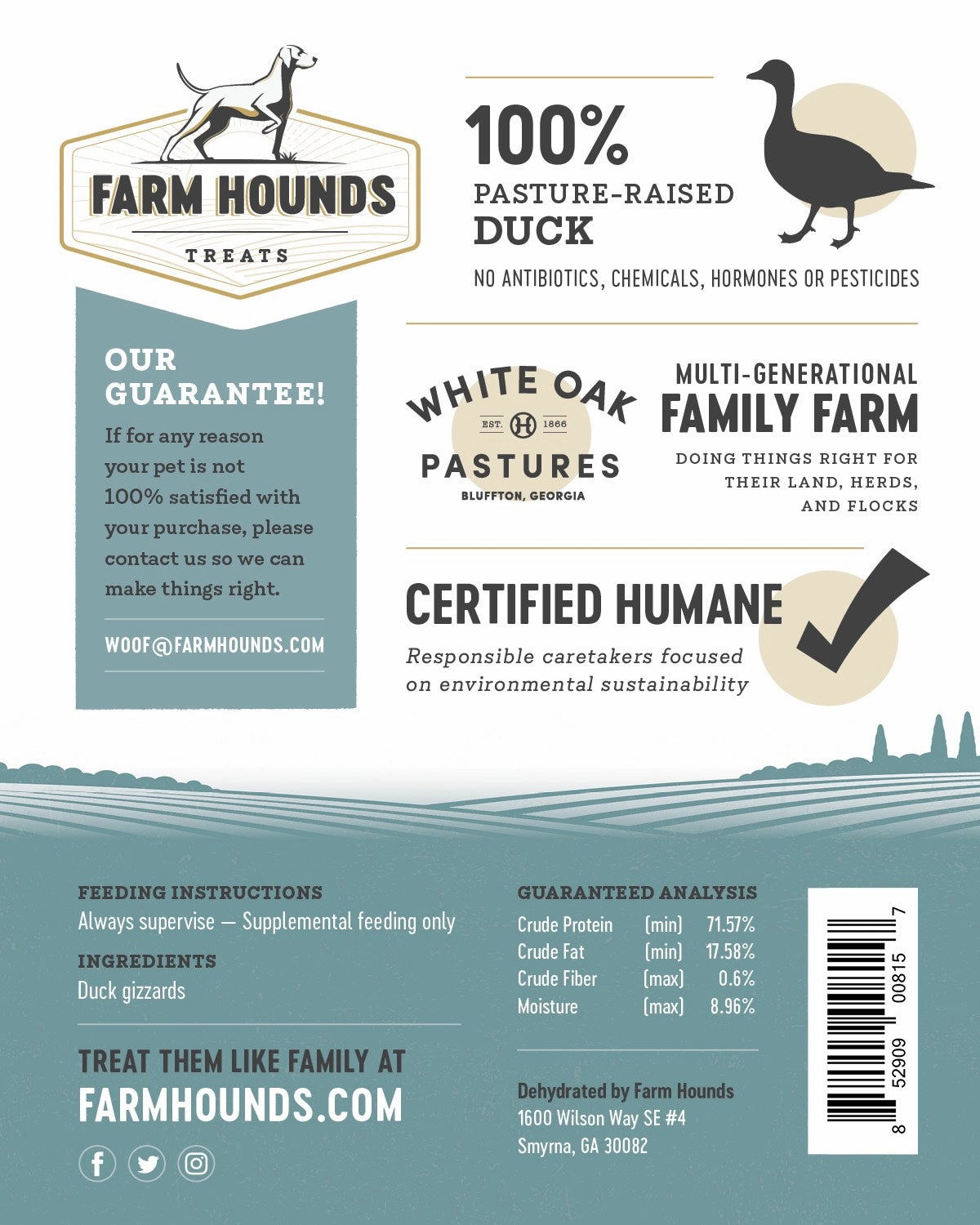 Farm Hounds Duck Gizzards 4.5oz Bag