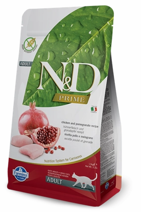 Farmina Prime N&D Natural & Delicious Grain Free Adult Chicken & Pomegranate Dry Cat Food
