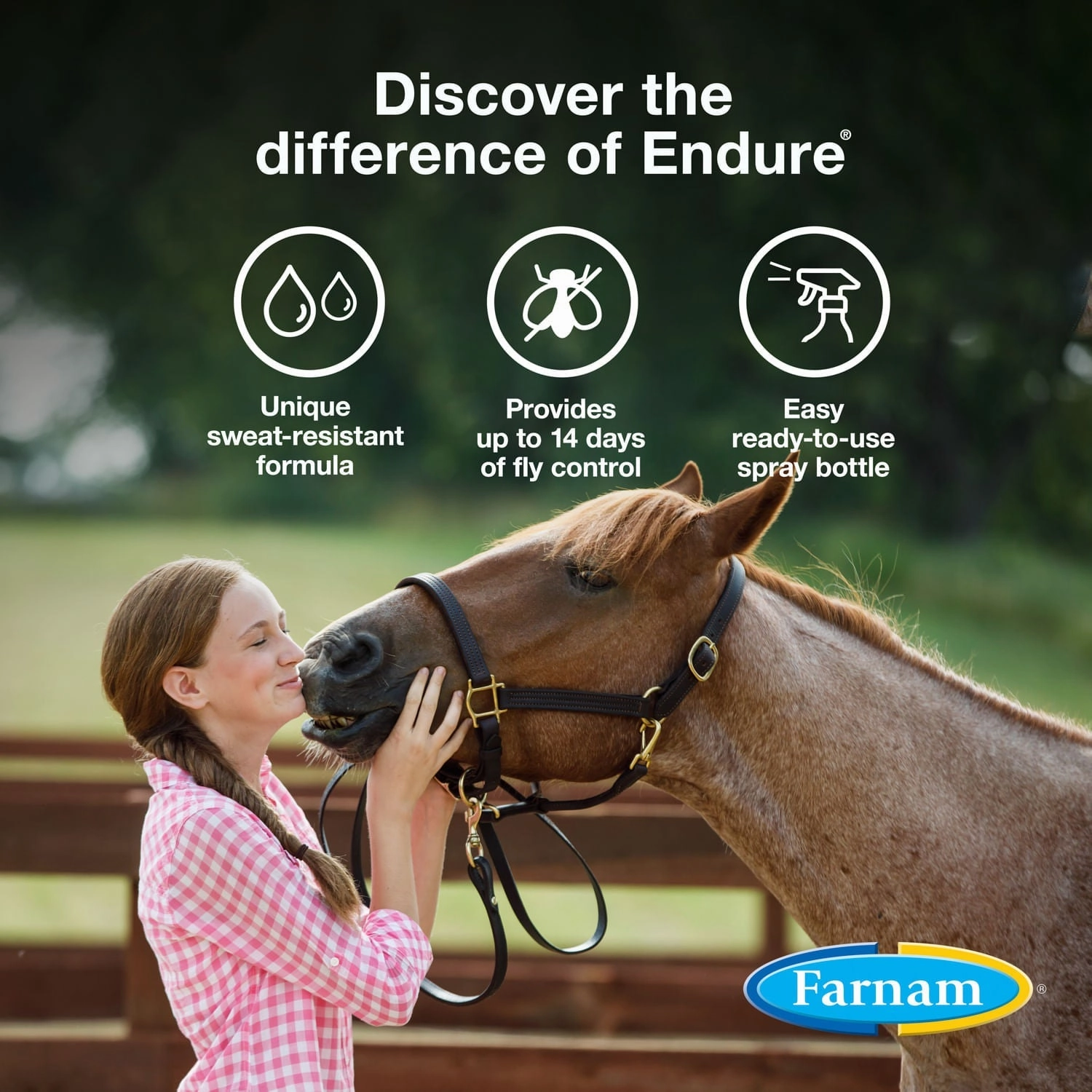 Farnam Endure Sweat-Resistant Fly Control Spray for Horses