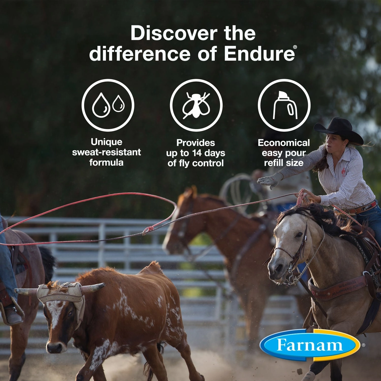 Farnam Endure Sweat-Resistant Fly Control Spray for Horses