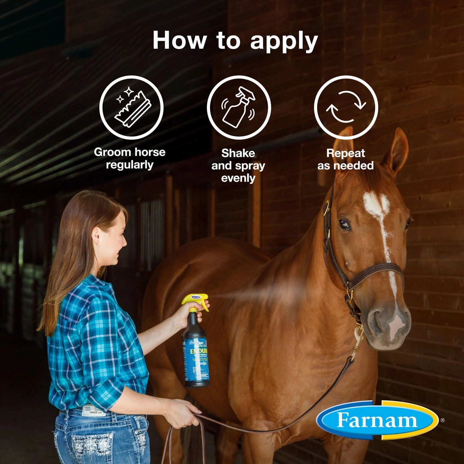 Farnam Endure Sweat-Resistant Fly Control Spray for Horses