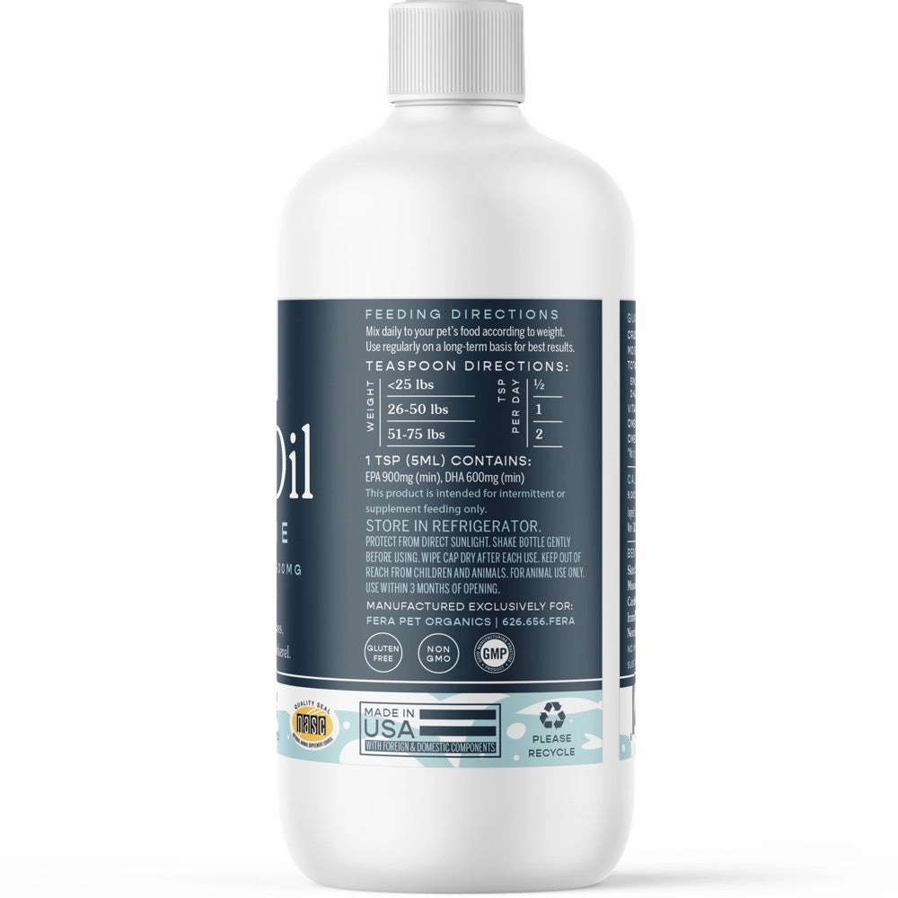 Fera Pets Fish Oil   Vitamin E Supplement For Cats & Dogs