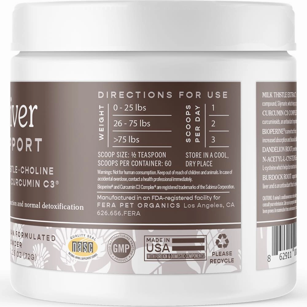 Fera Pets Liver Support Supplement Powder For Cats & Dogs 2.5oz