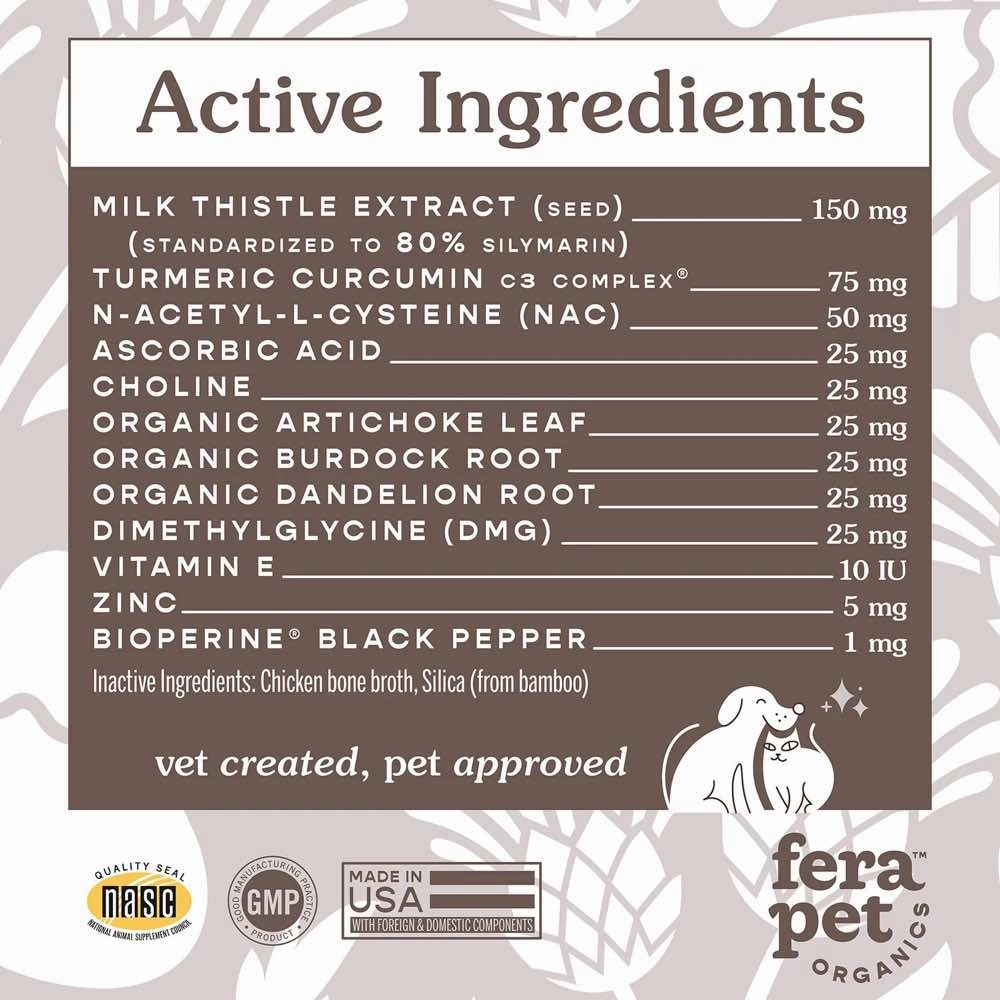 Fera Pets Liver Support Supplement Powder For Cats & Dogs 2.5oz