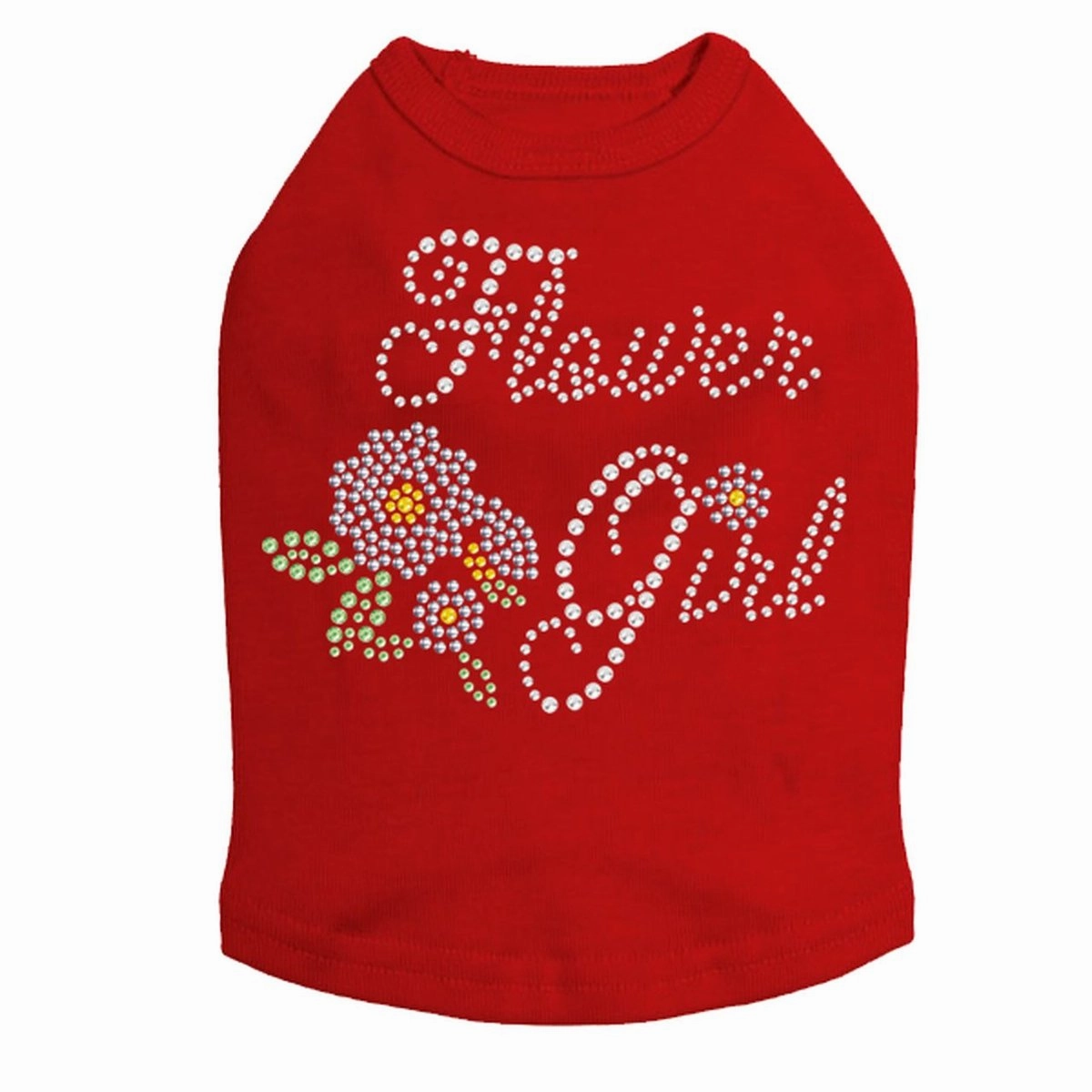Flower Girl Rhinestone Dog Tank
