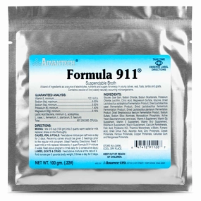 Formula 911  Suspendable Broth (100 gram pk) Oral Rehydration Powder for Livestock