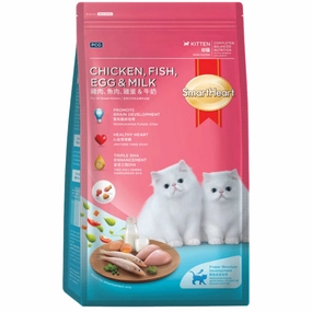 FREE TREAT w 7kg: Smartheart Kitten (Chicken, Fish, Eggs & Milk) Dry Cat Food
