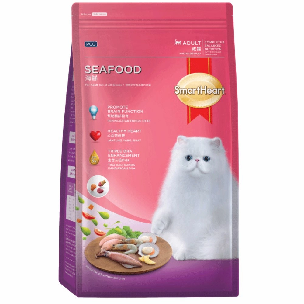 FREE TREAT w 7kg: Smartheart Seafood Adult Dry Cat Food