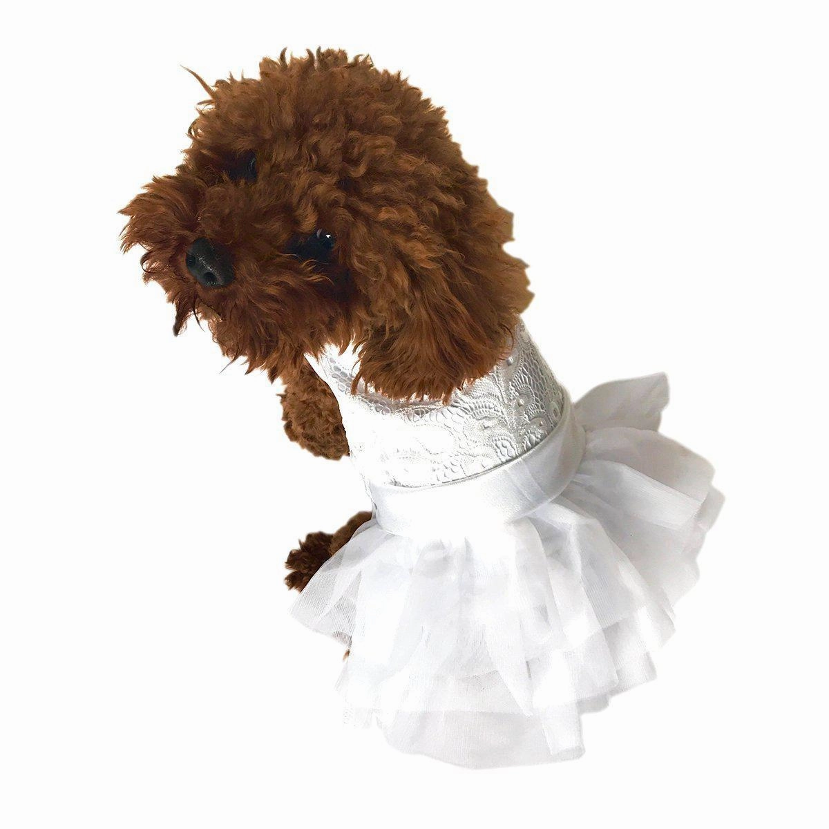 Fufu Tutu Wedding Dog Dress White