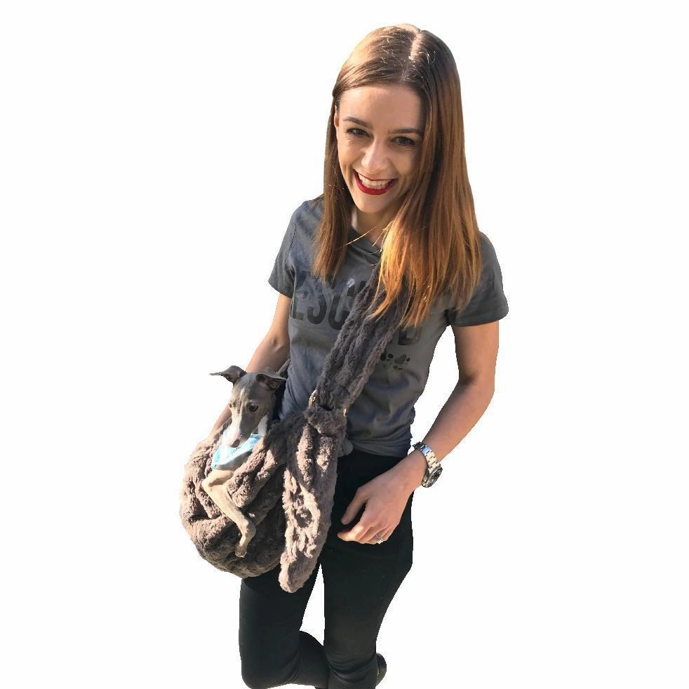 Fur Baby Adjustable Sling Dog Carrier Charcoal Bella